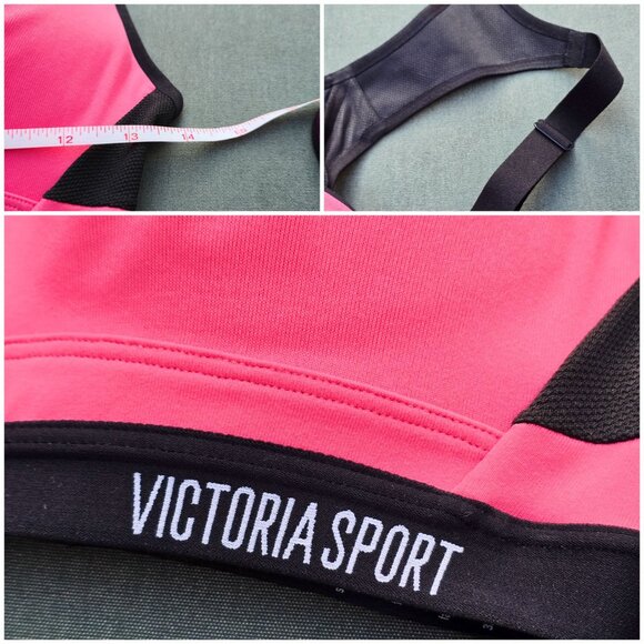 Victoria Sport ✦ Racerback Sports Bra ✦ Pink & Black w/ Logo Band Size 32C EUC - Picture 6 of 9